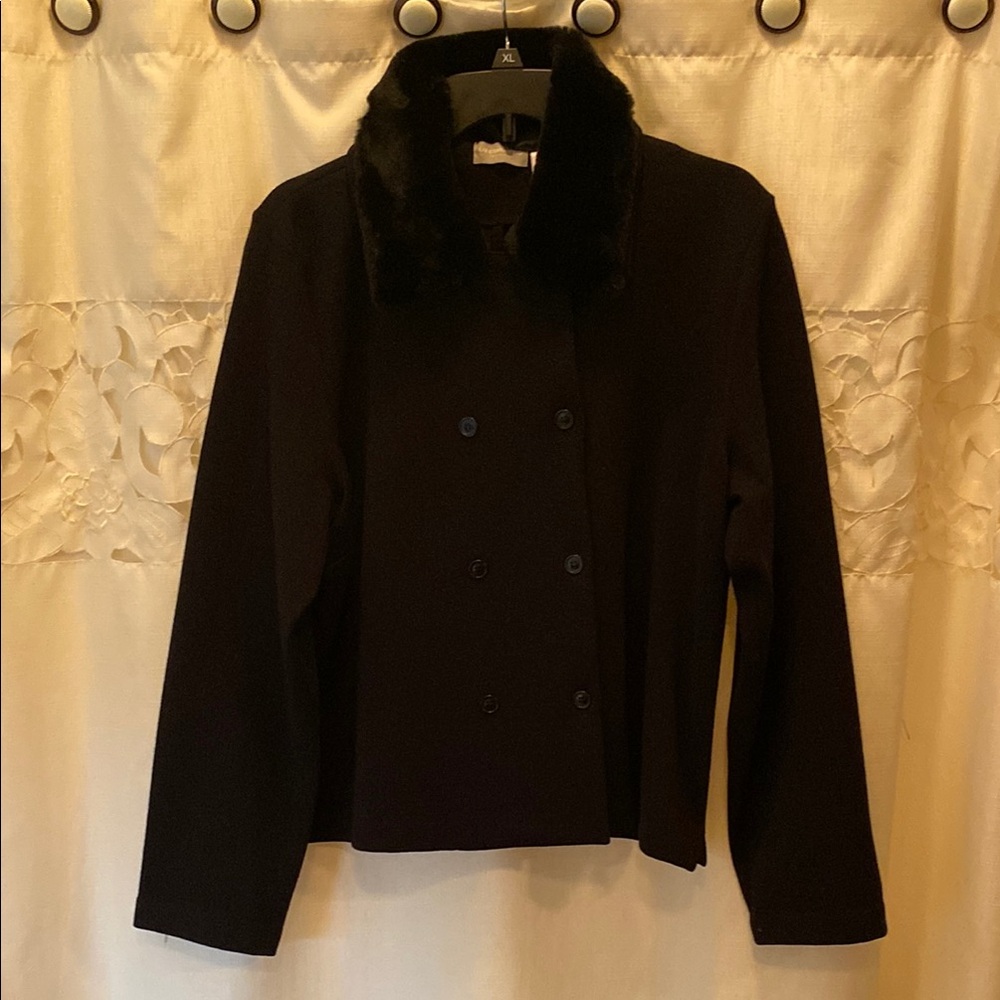 Liz Claiborne Black Peacoat-Style Jacket